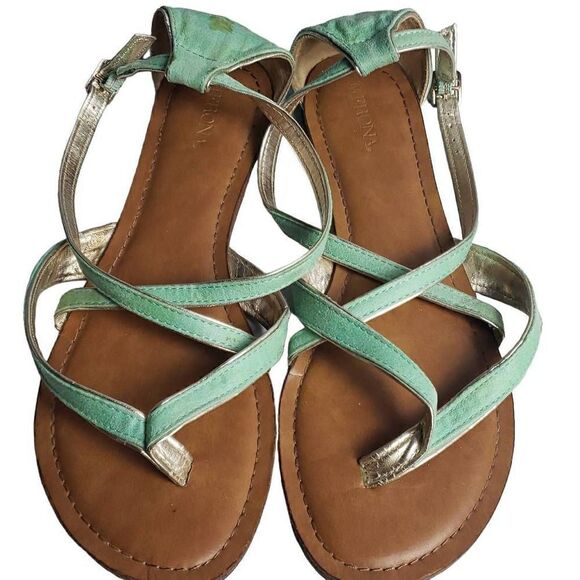 Merona Teal Sandals - Picture 1 of 13
